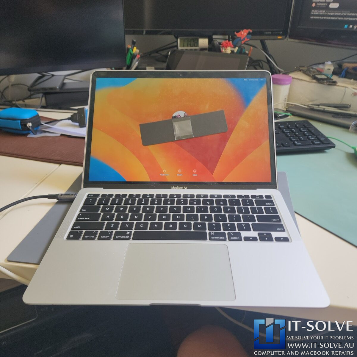 2020 MacBook Air Repair with Liquid Patches on Screen