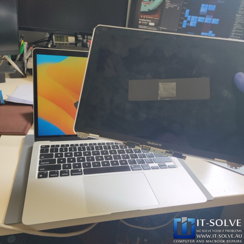 2020 MacBook Air Repair with Liquid Patches on Screen